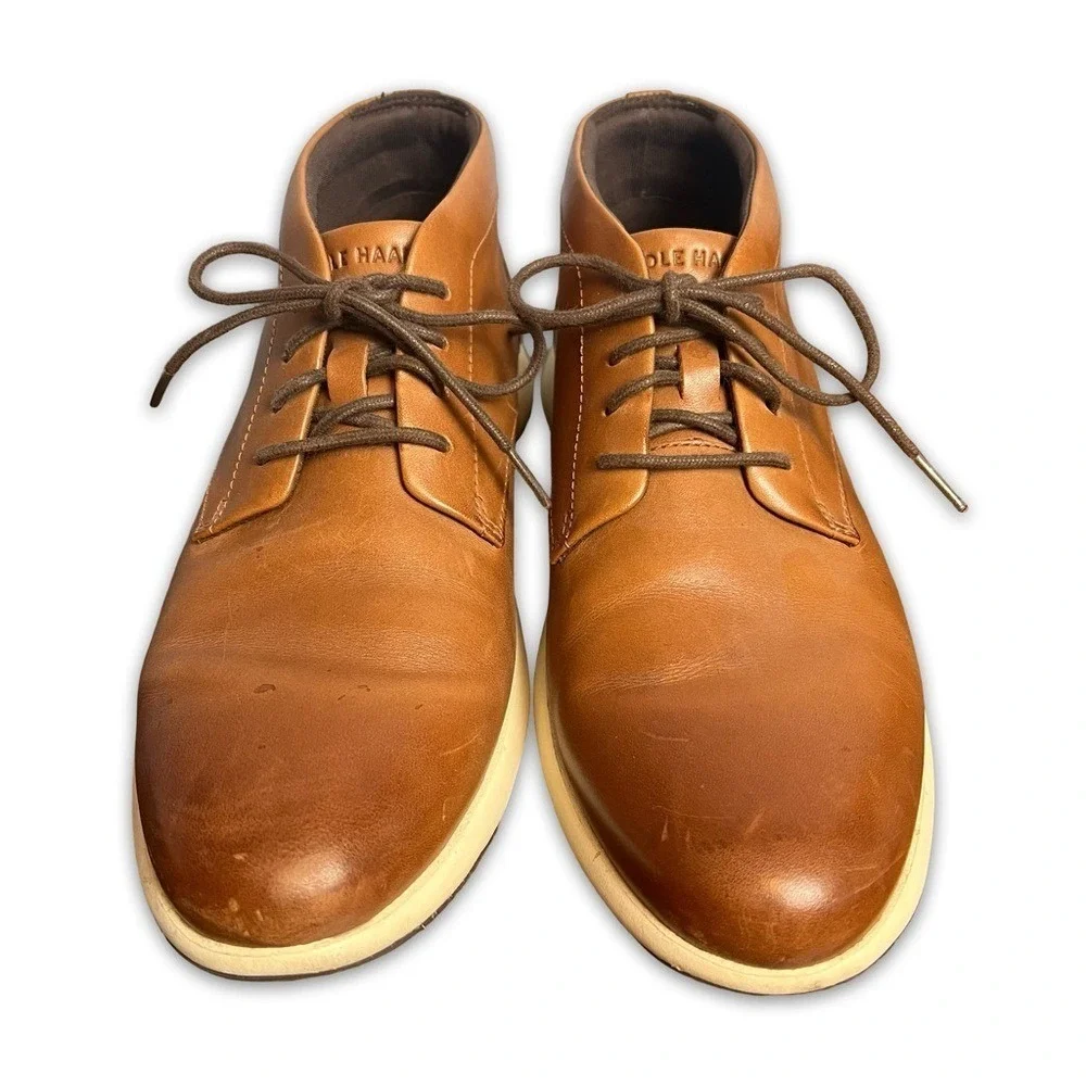 Cole Haan Men's Grand+ Chukka Boot British Tan Leather Sz 10